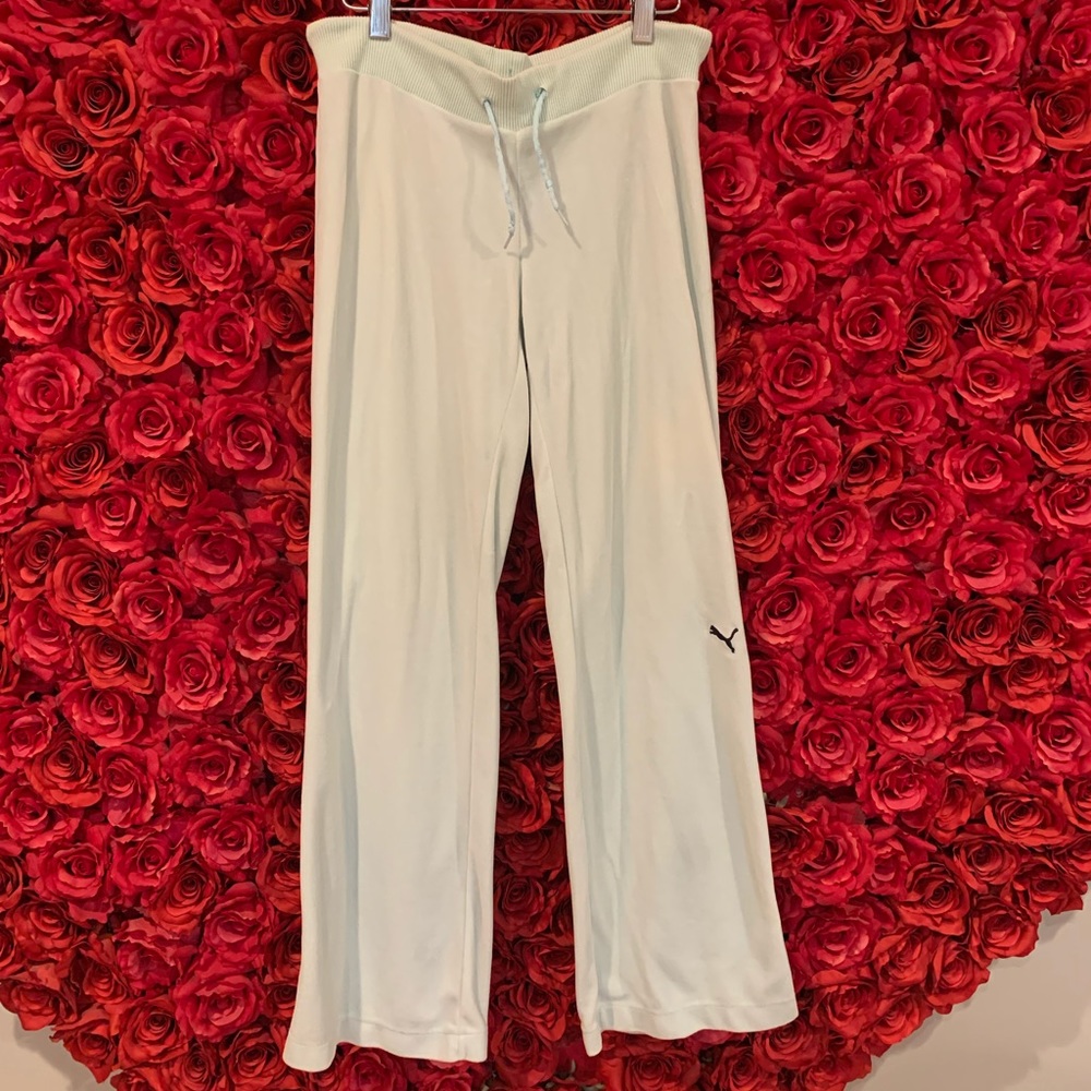 mint green puma track pants